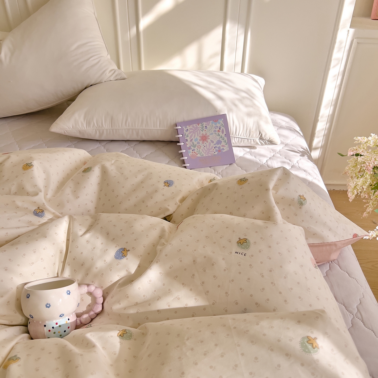 91家纺网 家纺一手货源 找家纺 DoDo 兜兜 2026新款全棉纯棉小碎花单被套被套单件单品被套（可定做尺寸） 草莓谷