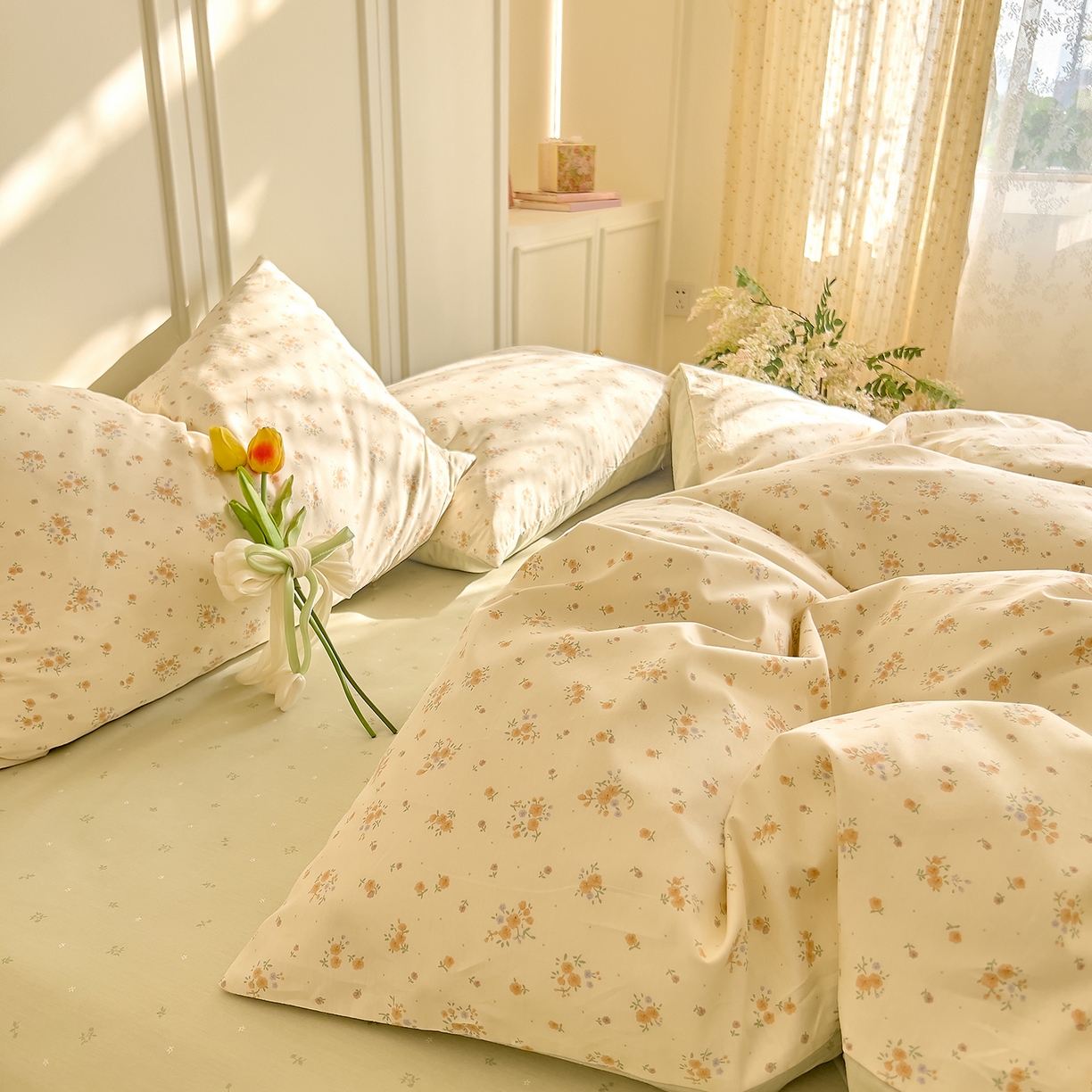 91家纺网 家纺一手货源 找家纺 DoDo 兜兜 2026新款全棉纯棉小碎花单被套被套单件单品被套（可定做尺寸） 樱草恋歌