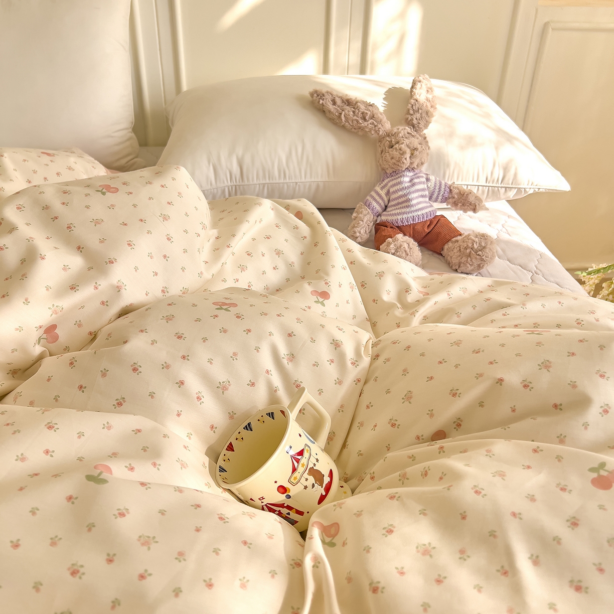 91家纺网 家纺一手货源 找家纺 DoDo 兜兜 2026新款全棉纯棉小碎花单被套被套单件单品被套（可定做尺寸） 樱之恋