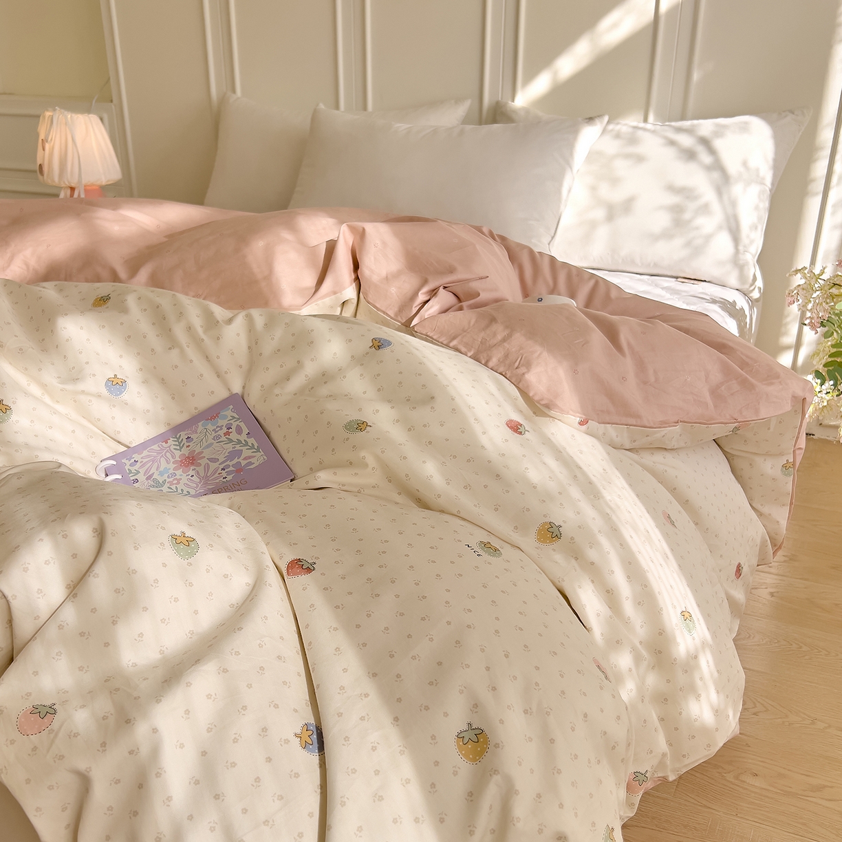 91家纺网 家纺一手货源 找家纺 DoDo 兜兜 2026新款全棉纯棉小碎花单被套被套单件单品被套（可定做尺寸） 草莓谷