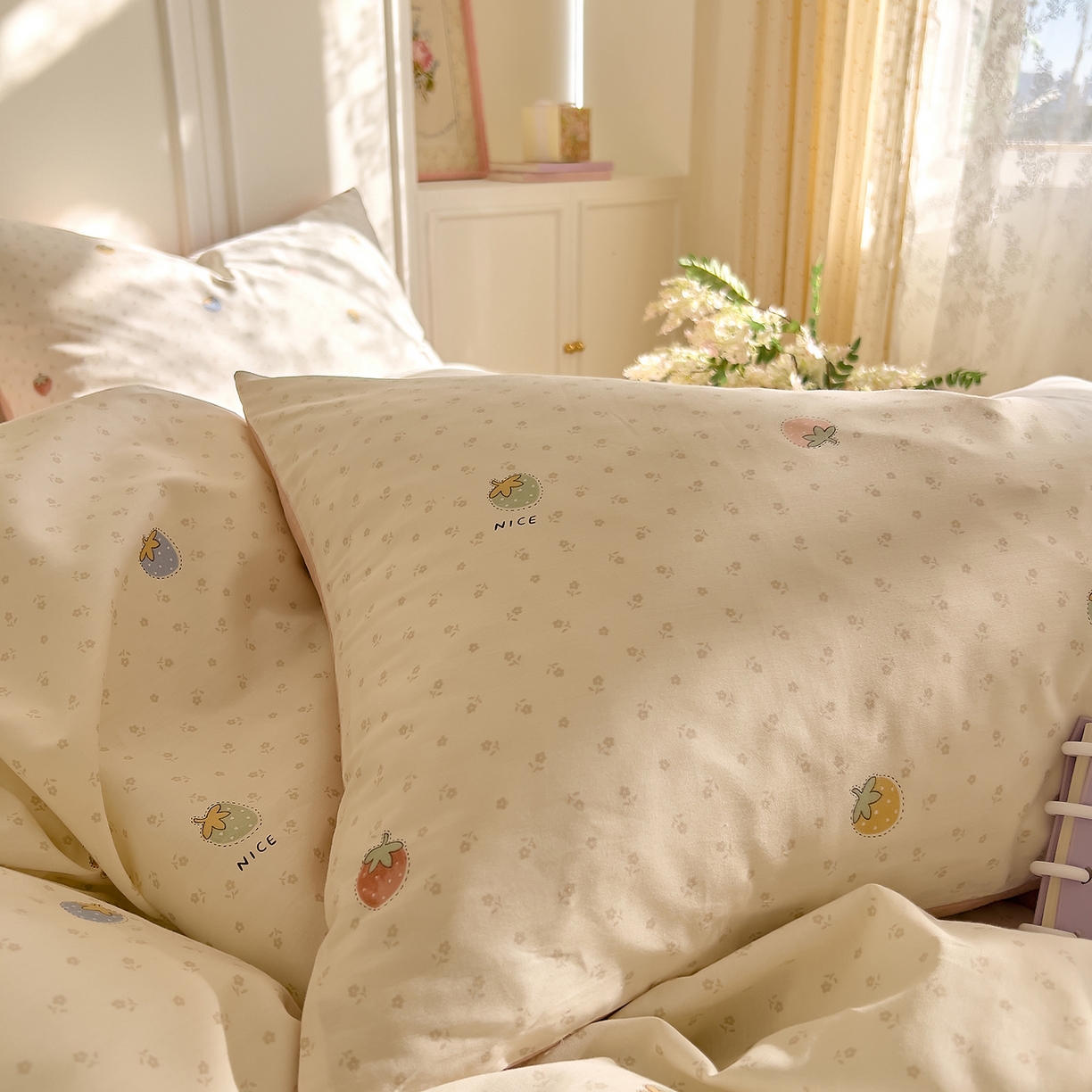 91家纺网 家纺一手货源 找家纺 DoDo 兜兜 2026新款全棉纯棉小碎花单被套被套单件单品被套（可定做尺寸） 草莓谷