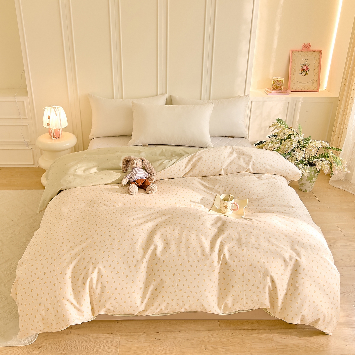 91家纺网 家纺一手货源 找家纺 DoDo 兜兜 2026新款全棉纯棉小碎花单被套被套单件单品被套（可定做尺寸） 柠檬蜜茶