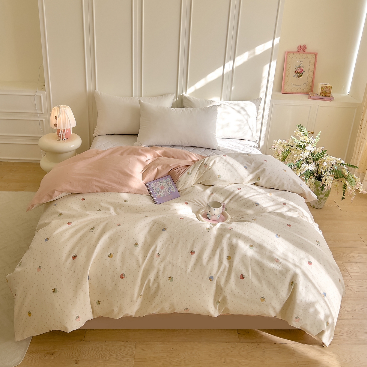 91家纺网 家纺一手货源 找家纺 DoDo 兜兜 2026新款全棉纯棉小碎花单被套被套单件单品被套（可定做尺寸） 草莓谷