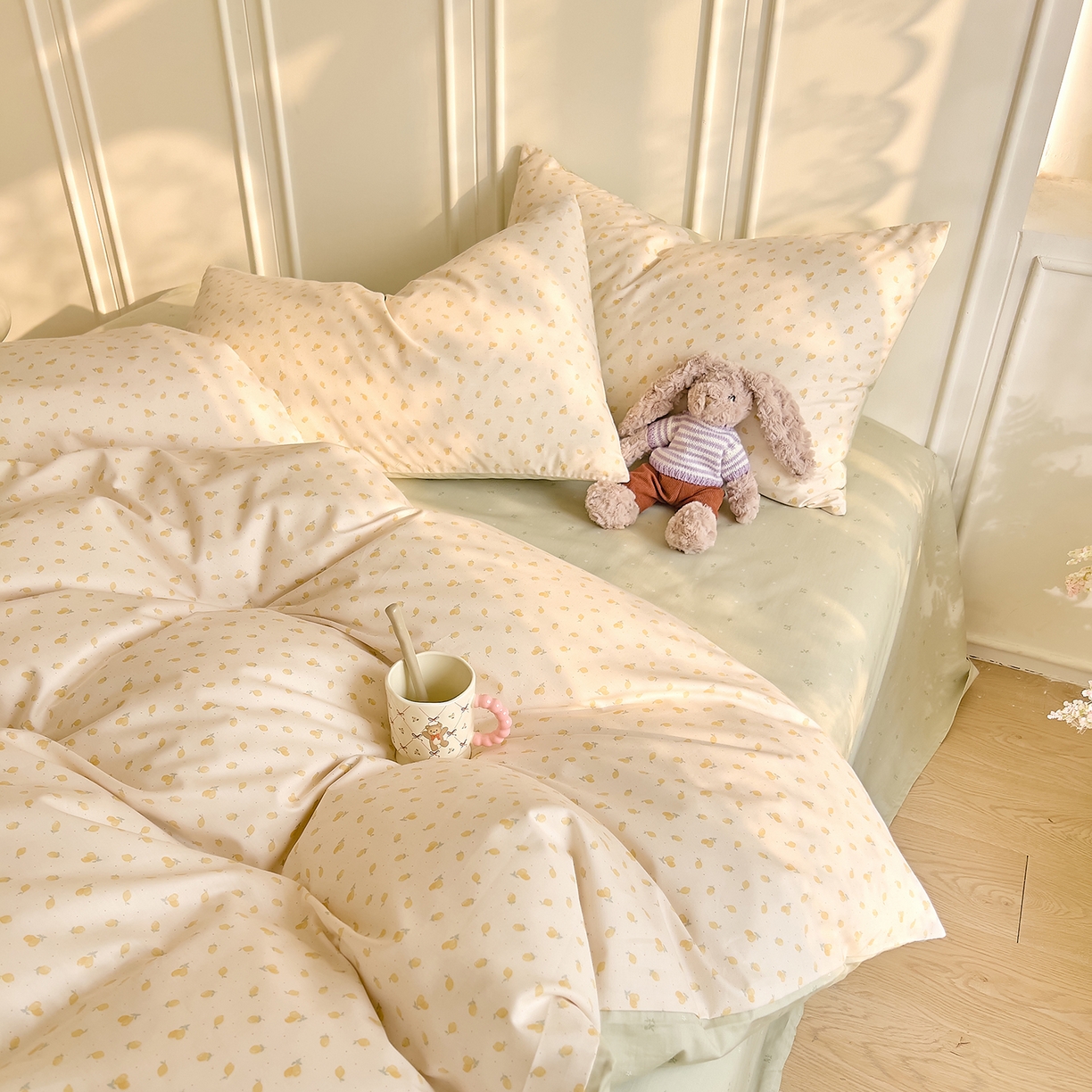 91家纺网 家纺一手货源 找家纺 DoDo 兜兜 2026新款全棉纯棉小碎花单被套被套单件单品被套（可定做尺寸） 柠檬蜜茶