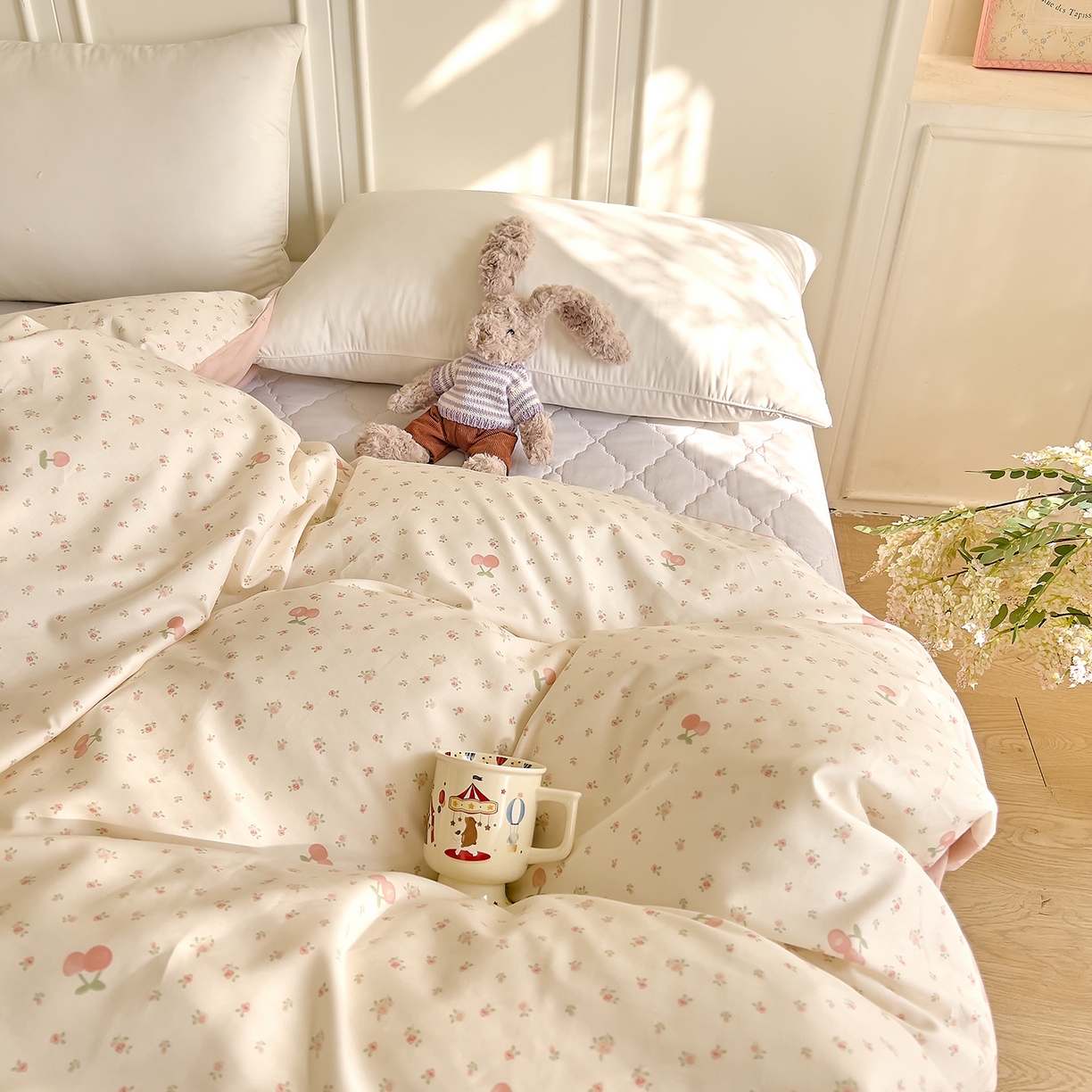 91家纺网 家纺一手货源 找家纺 DoDo 兜兜 2026新款全棉纯棉小碎花单被套被套单件单品被套（可定做尺寸） 樱之恋