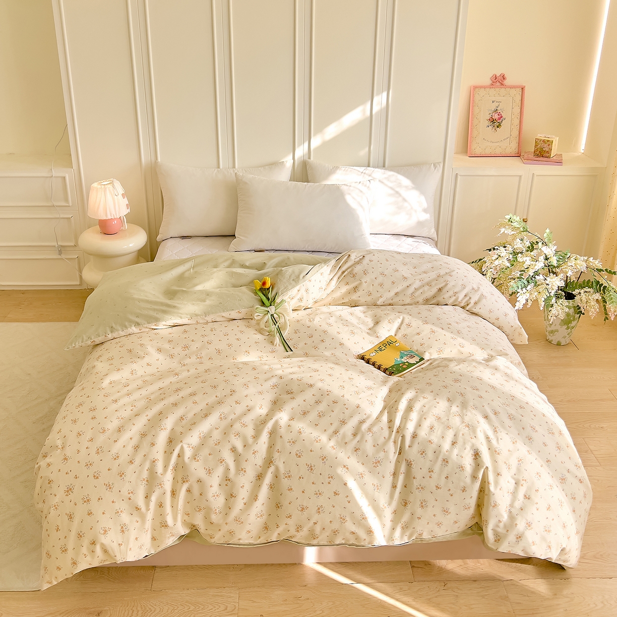 91家纺网 家纺一手货源 找家纺 DoDo 兜兜 2026新款全棉纯棉小碎花单被套被套单件单品被套（可定做尺寸） 樱草恋歌