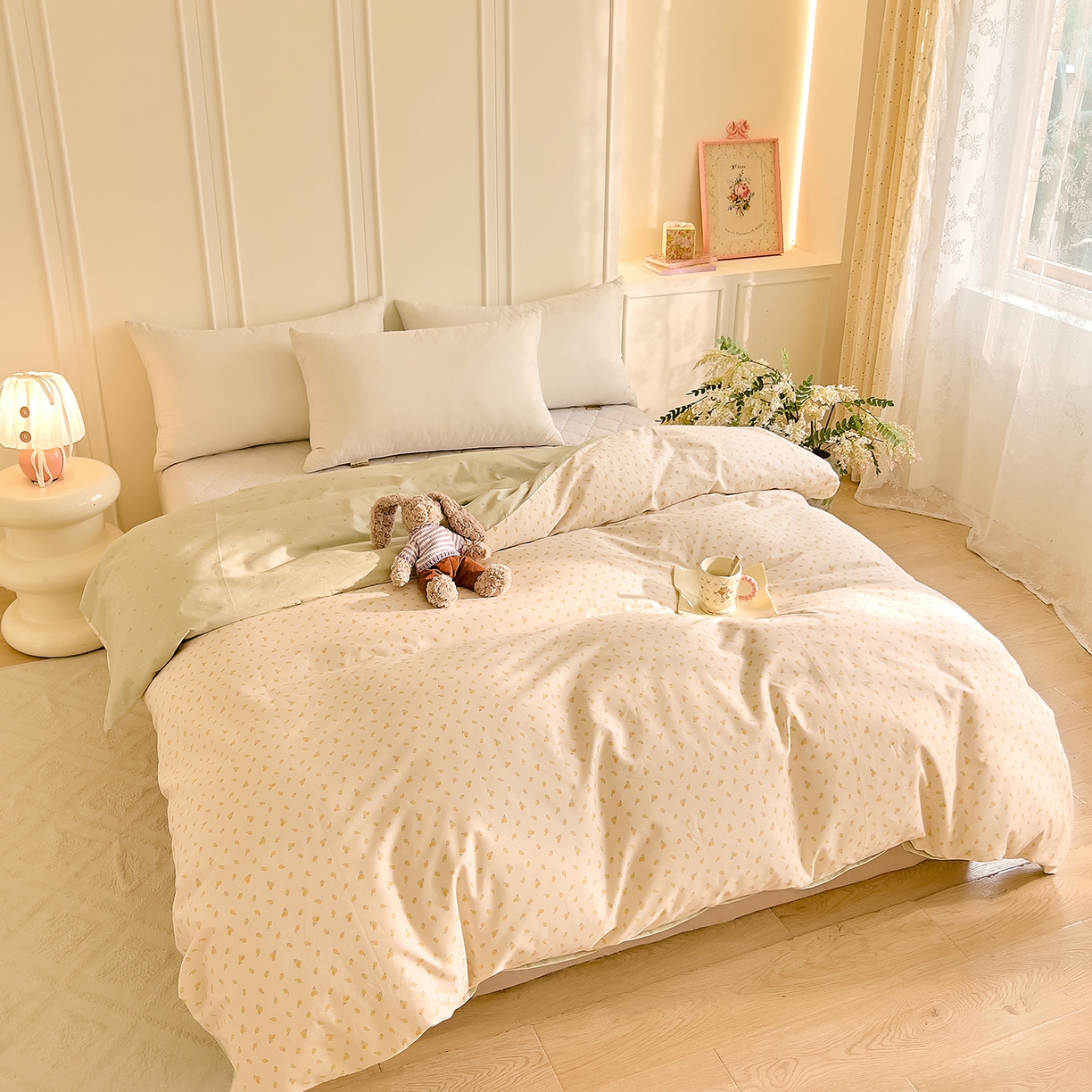 91家纺网 家纺一手货源 找家纺 DoDo 兜兜 2026新款全棉纯棉小碎花单被套被套单件单品被套（可定做尺寸） 柠檬蜜茶