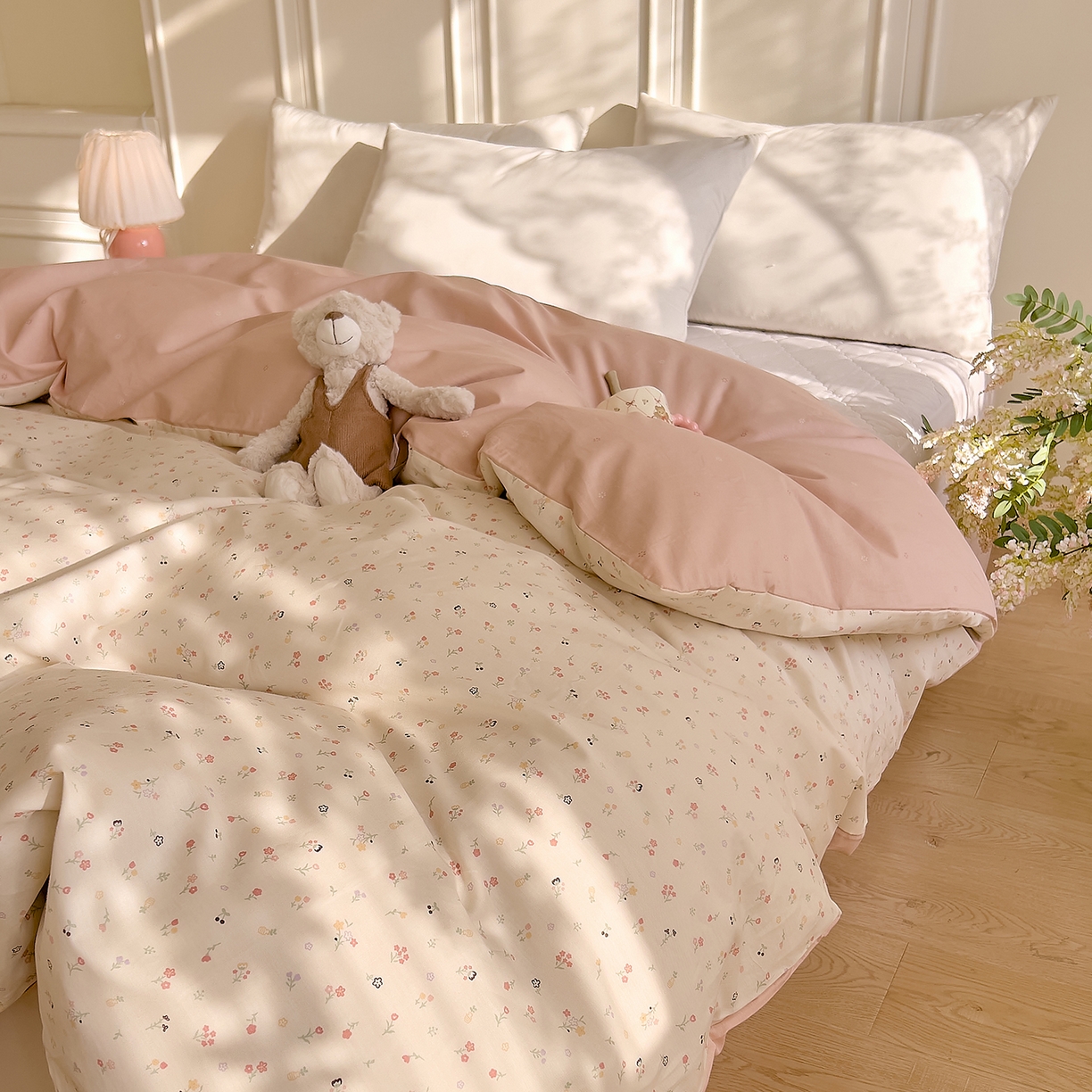 91家纺网 家纺一手货源 找家纺 DoDo 兜兜 2026新款全棉纯棉小碎花单被套被套单件单品被套（可定做尺寸） 春之约-粉