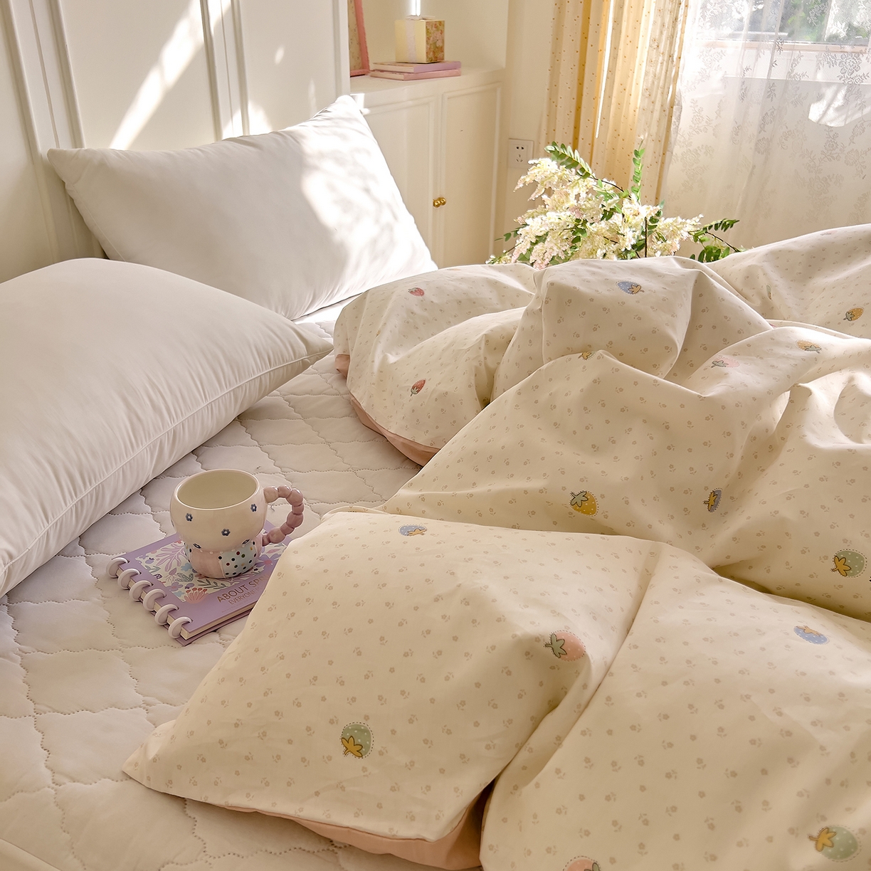 91家纺网 家纺一手货源 找家纺 DoDo 兜兜 2026新款全棉纯棉小碎花单被套被套单件单品被套（可定做尺寸） 草莓谷