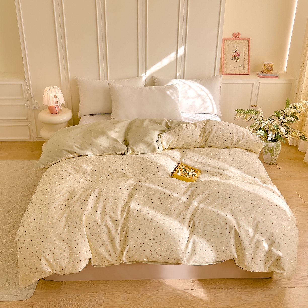 91家纺网 家纺一手货源 找家纺 DoDo 兜兜 2026新款全棉纯棉小碎花单被套被套单件单品被套（可定做尺寸） 春之约-绿