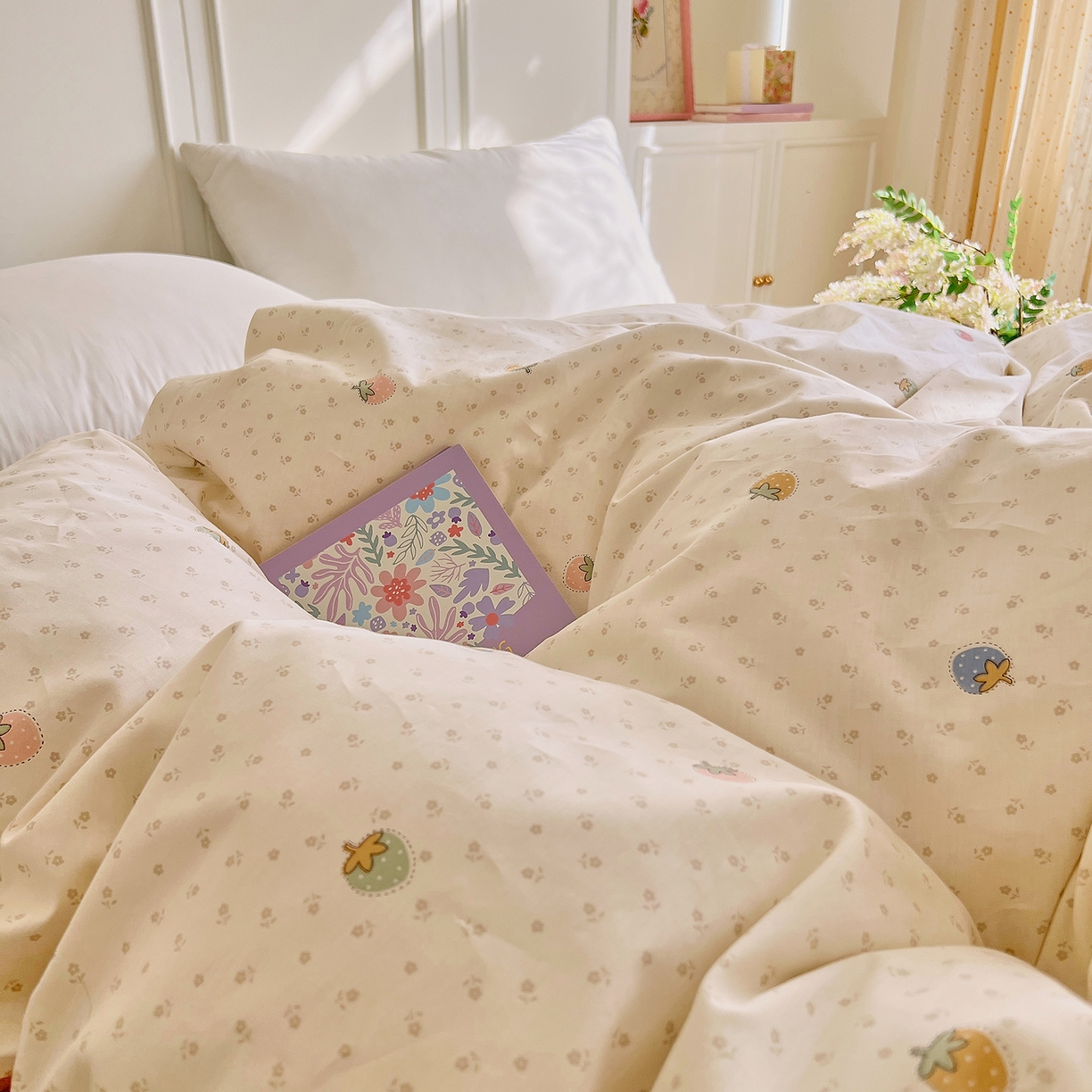 91家纺网 家纺一手货源 找家纺 DoDo 兜兜 2026新款全棉纯棉小碎花单被套被套单件单品被套（可定做尺寸） 草莓谷