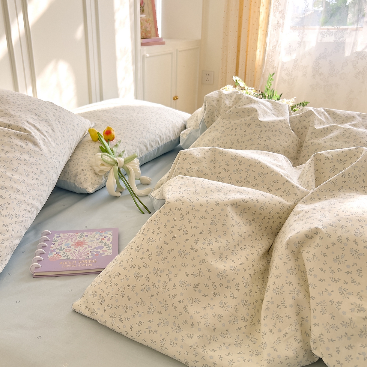 91家纺网 家纺一手货源 找家纺 DoDo 兜兜 2026新款全棉纯棉小碎花单被套被套单件单品被套（可定做尺寸） 楼兰阁