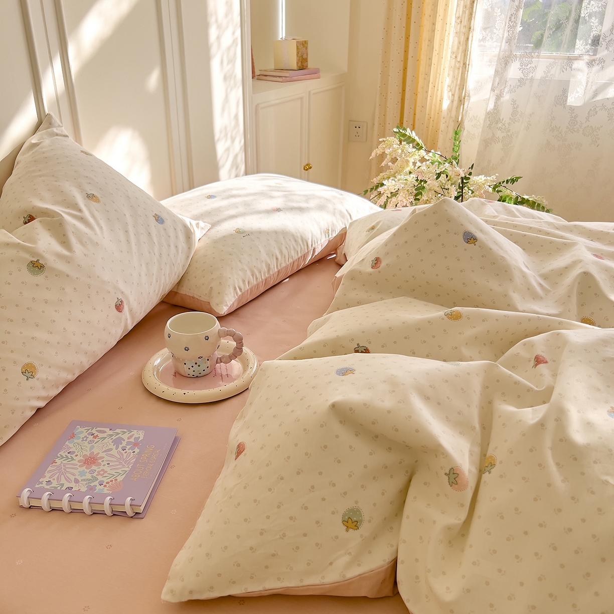 91家纺网 家纺一手货源 找家纺 DoDo 兜兜 2026新款全棉纯棉小碎花单被套被套单件单品被套（可定做尺寸） 草莓谷