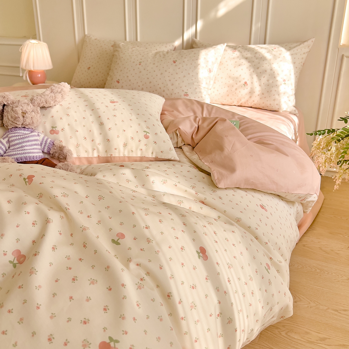 91家纺网 家纺一手货源 找家纺 DoDo 兜兜 2026新款全棉纯棉小碎花单被套被套单件单品被套（可定做尺寸） 樱之恋