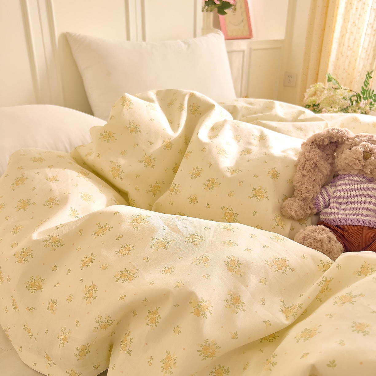 91家纺网 家纺一手货源 找家纺 DoDo 兜兜 2026新款全棉纯棉小碎花单被套被套单件单品被套（可定做尺寸） 春信予你