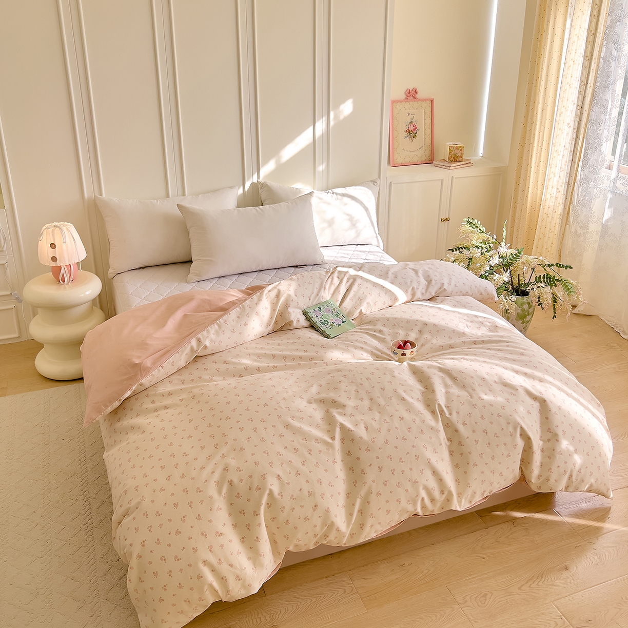 91家纺网 家纺一手货源 找家纺 DoDo 兜兜 2026新款全棉纯棉小碎花单被套被套单件单品被套（可定做尺寸） 拥抱美好