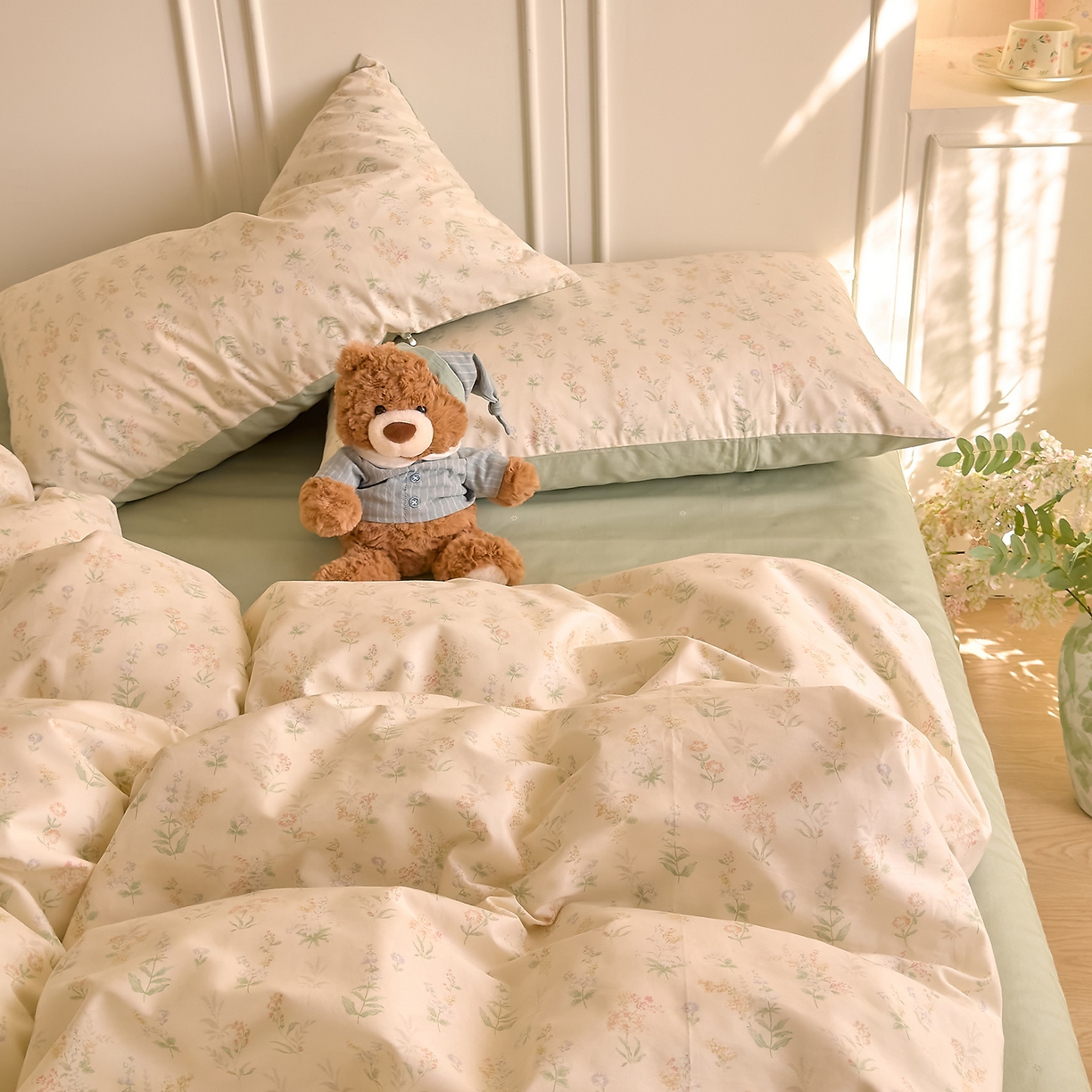 91家纺网 家纺一手货源 找家纺 DoDo 兜兜 2026新款全棉纯棉小碎花单被套被套单件单品被套（可定做尺寸） 见春山