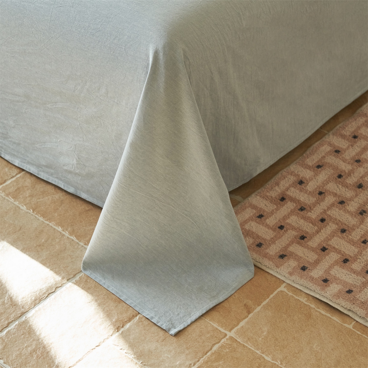 91家纺网 家纺一手货源 找家纺 恒爱家纺 2026新款A类色织全棉水洗夏被四件套 NLS莫尼-蓝