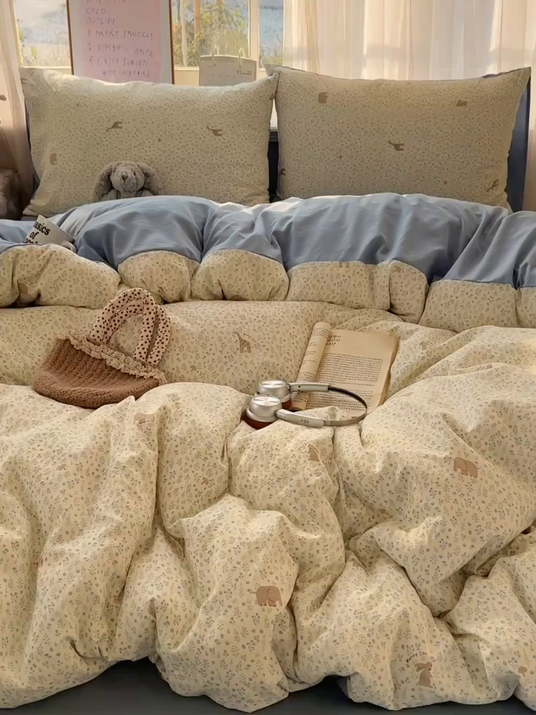 91家纺网 家纺一手货源 找家纺 （总）初夏家纺 2026 古法仿棉水洗四件套A类被罩床单三件套床上用品卡通可爱【提供买家秀】