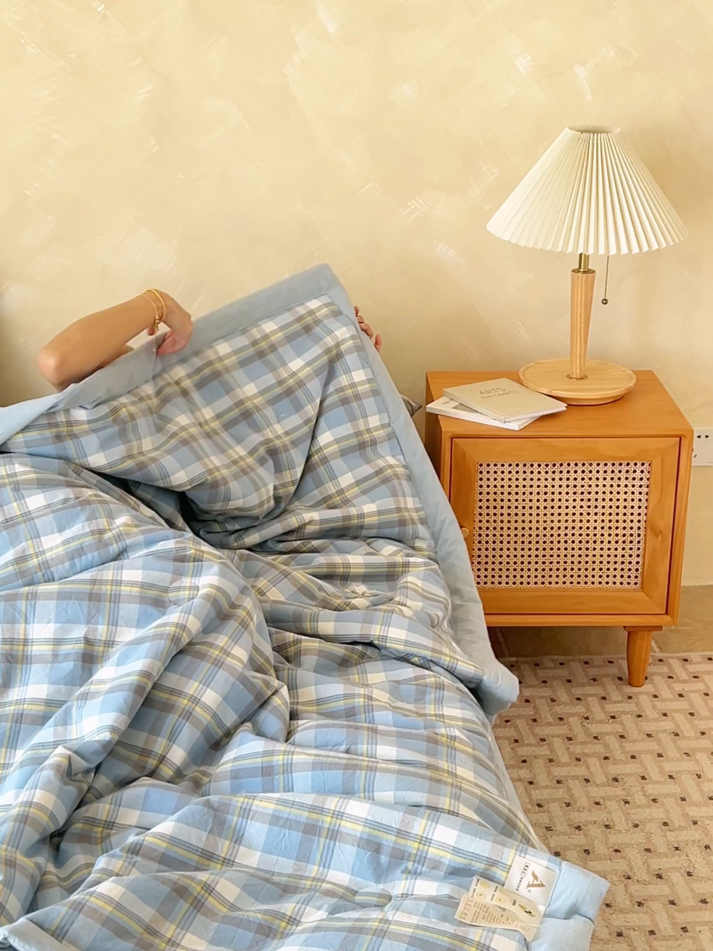 91家纺网 家纺一手货源 找家纺 恒爱家纺 2026新款A类色织全棉水洗夏被四件套 NLS莫尼-蓝