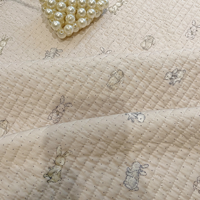 91家纺网 家纺一手货源 找家纺 漫时光 2026新款全棉新疆棉花夹层枕套单品 芭比兔