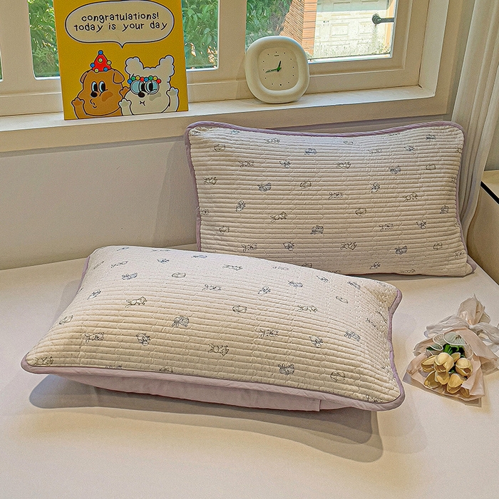 91家纺网 家纺一手货源 找家纺 漫时光 2026新款全棉新疆棉花夹层枕套单品 芭比兔