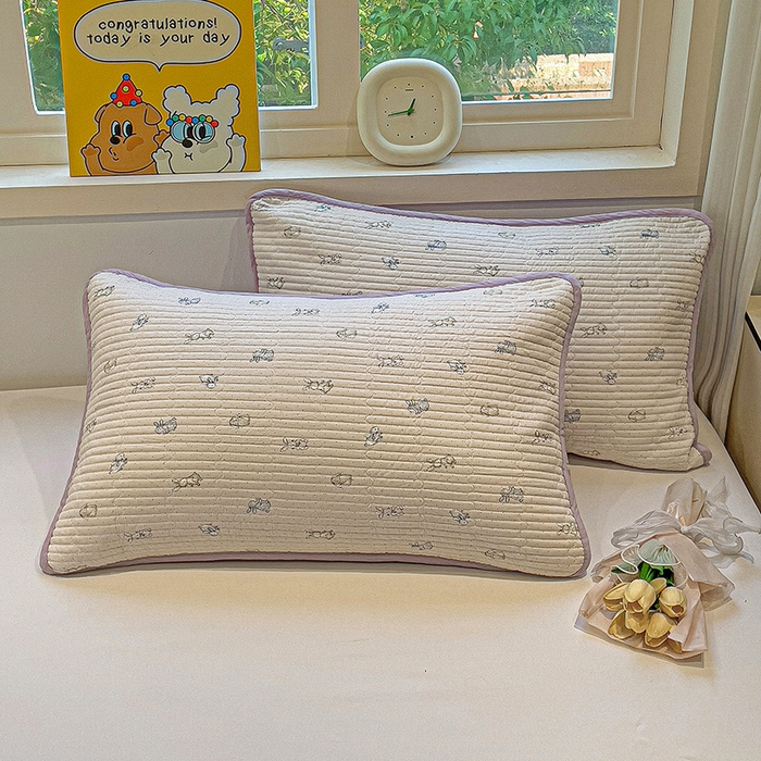 漫时光 2026新款全棉新疆棉花夹层枕套单品 芭比兔