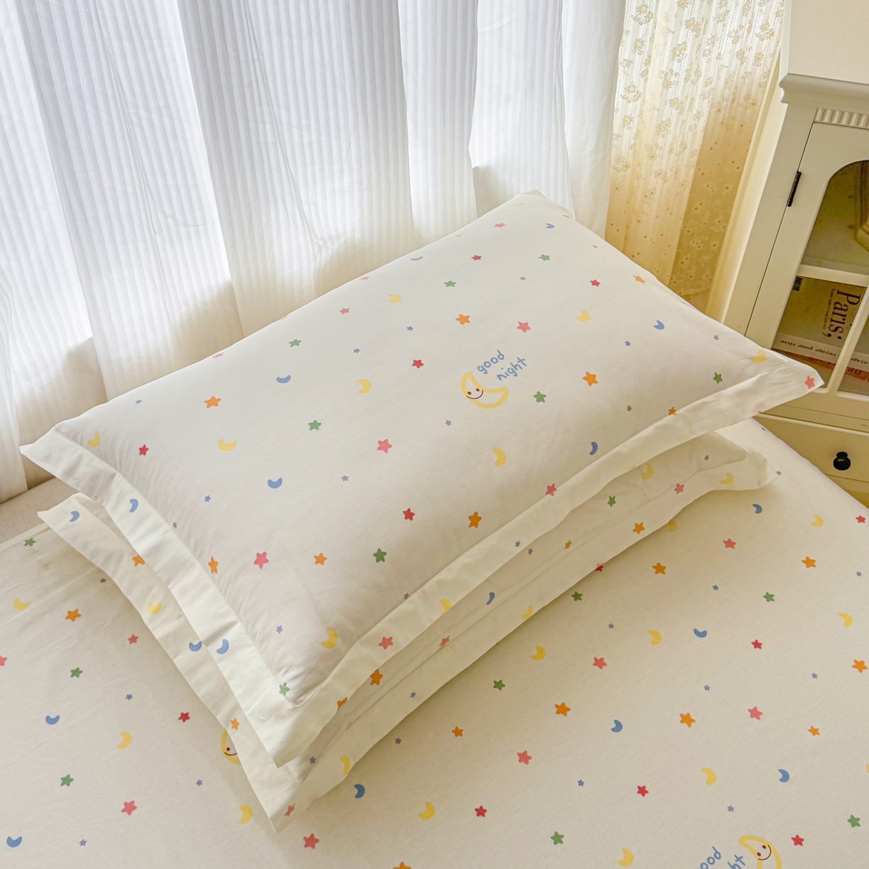 91家纺网 家纺一手货源 找家纺 安逸家纺 2026新款全棉纯棉印花12868系列-枕套单件单枕套 繁星