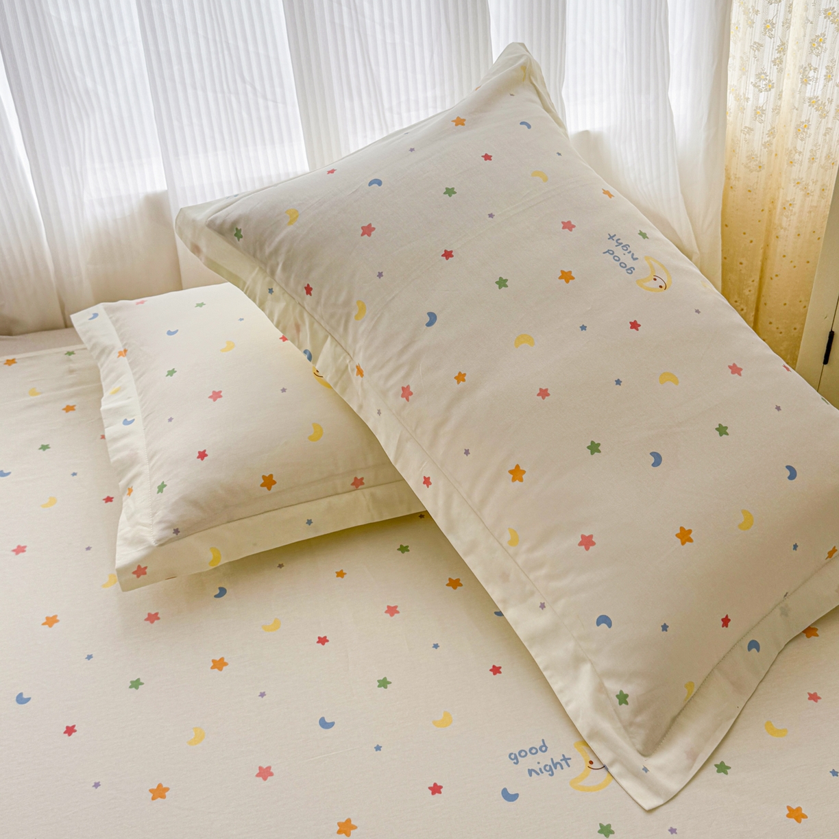 91家纺网 家纺一手货源 找家纺 安逸家纺 2026新款全棉纯棉印花12868系列-枕套单件单枕套 繁星