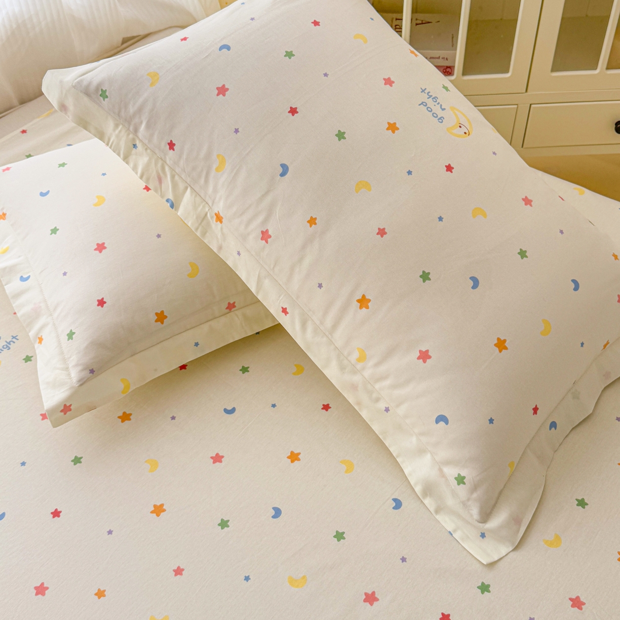 91家纺网 家纺一手货源 找家纺 安逸家纺 2026新款全棉纯棉印花12868系列-枕套单件单枕套 繁星