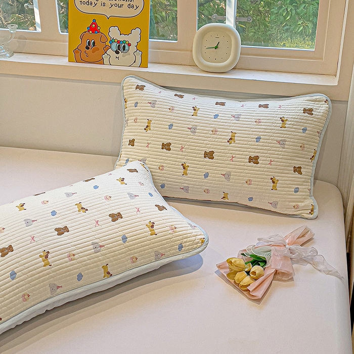 91家纺网 家纺一手货源 找家纺 漫时光 2026新款全棉新疆棉花夹层枕套单品 奇趣缤纷