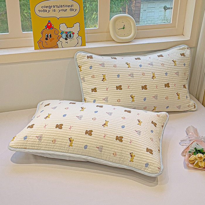 91家纺网 家纺一手货源 找家纺 漫时光 2026新款全棉新疆棉花夹层枕套单品 奇趣缤纷