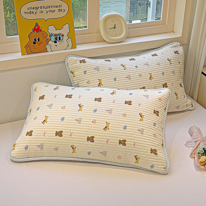 91家纺网 家纺一手货源 找家纺 漫时光 2026新款全棉新疆棉花夹层枕套单品 奇趣缤纷