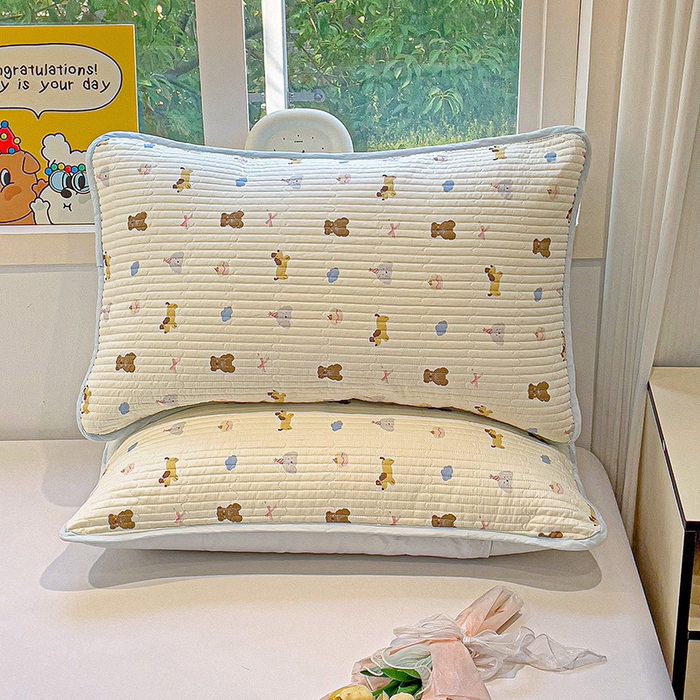 91家纺网 家纺一手货源 找家纺 漫时光 2026新款全棉新疆棉花夹层枕套单品 奇趣缤纷