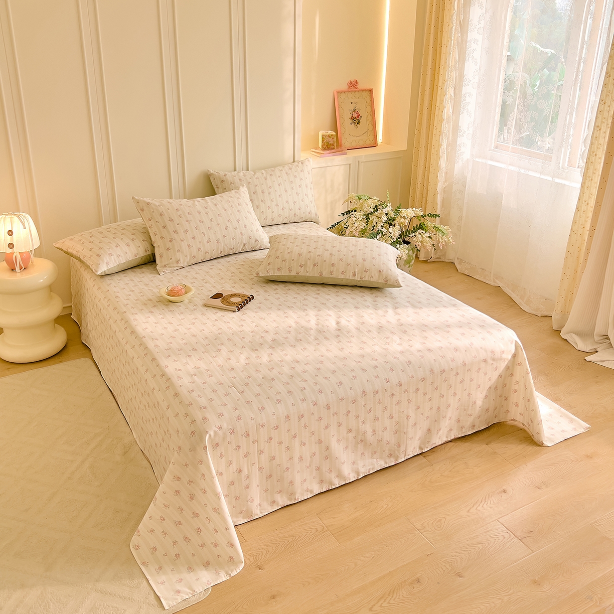 91家纺网 家纺一手货源 找家纺 DoDo 兜兜 2026新款全棉纯棉小碎花单床单床单单件单品床单（可定做尺寸） 春之序曲