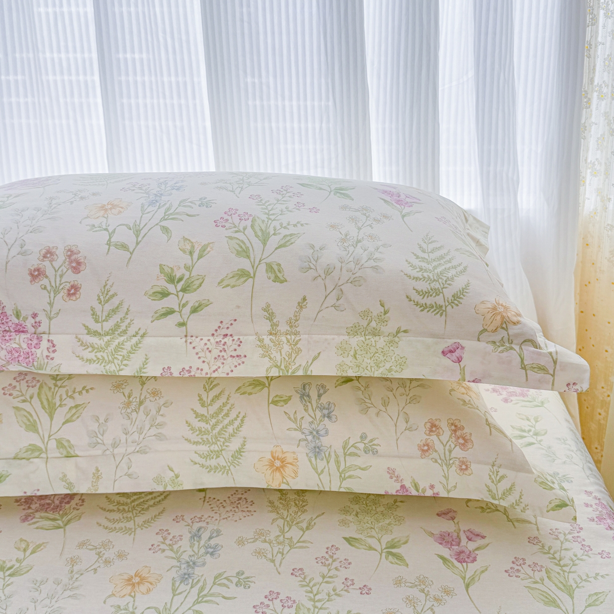 91家纺网 家纺一手货源 找家纺 安逸家纺 2026新款全棉纯棉印花12868系列-枕套单件单枕套 花田妙语