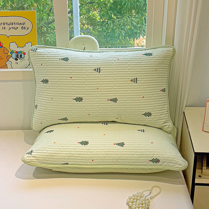 91家纺网 家纺一手货源 找家纺 漫时光 2026新款全棉新疆棉花夹层枕套单品 圣诞树