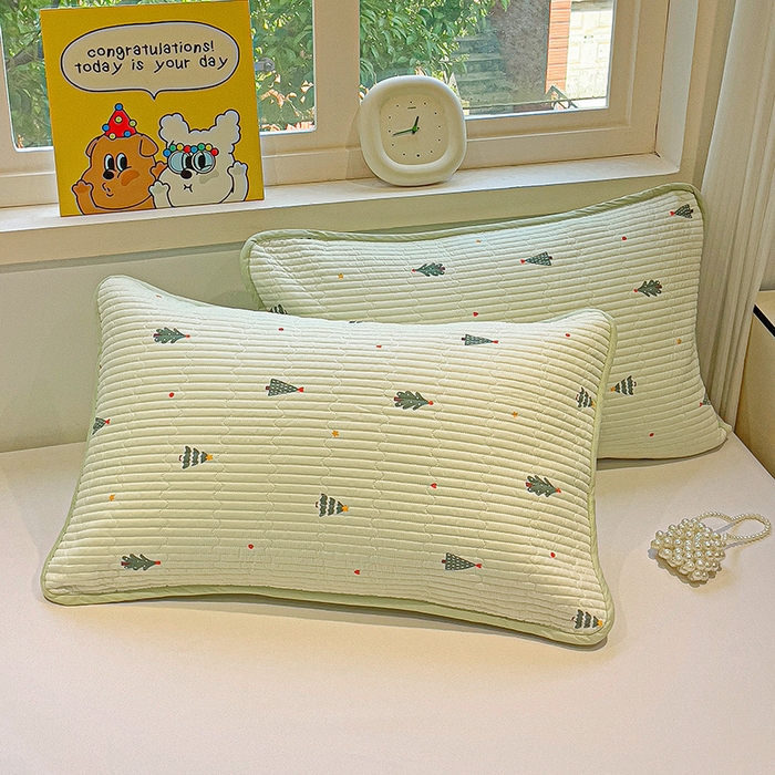 91家纺网 家纺一手货源 找家纺 漫时光 2026新款全棉新疆棉花夹层枕套单品 圣诞树