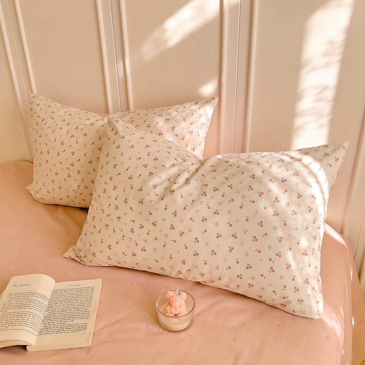 91家纺网 家纺一手货源 找家纺 DoDo 兜兜 2026新款全棉纯棉小碎花单床单床单单件单品床单（可定做尺寸） 奶冻樱桃-粉