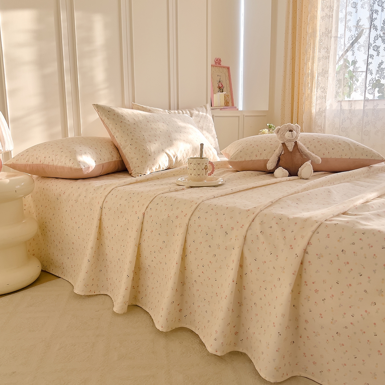 DoDo 兜兜 2026新款全棉纯棉小碎花单床单床单单件单品床单（可定做尺寸） 春之约-粉