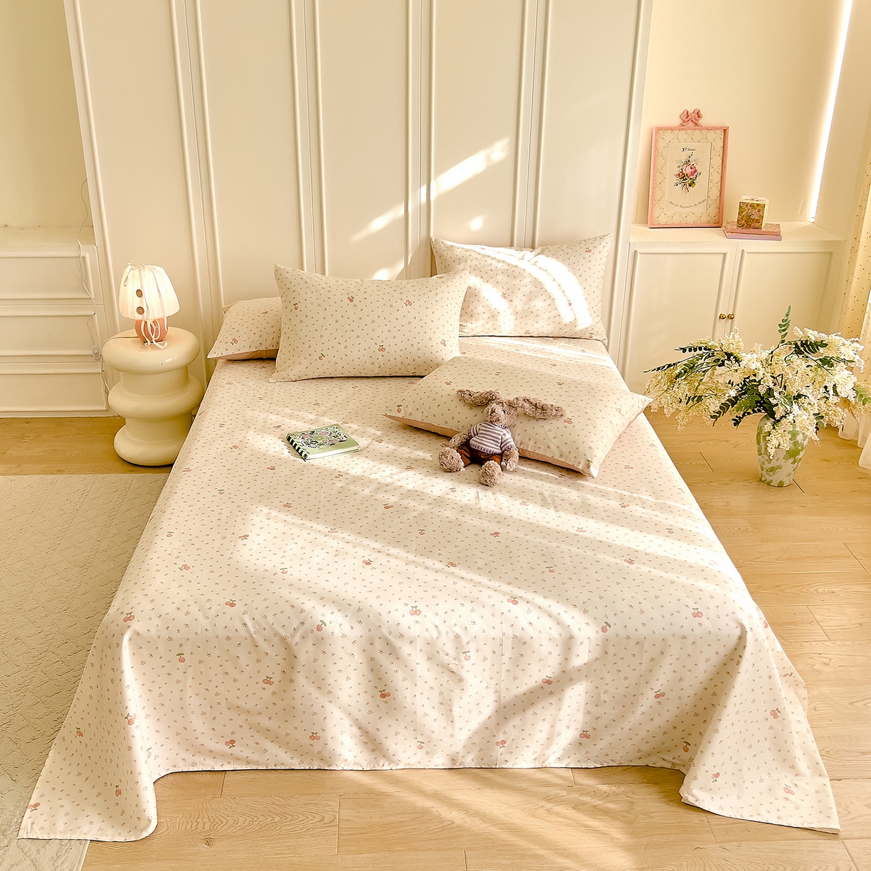 91家纺网 家纺一手货源 找家纺 DoDo 兜兜 2026新款全棉纯棉小碎花单床单床单单件单品床单（可定做尺寸） 樱之恋