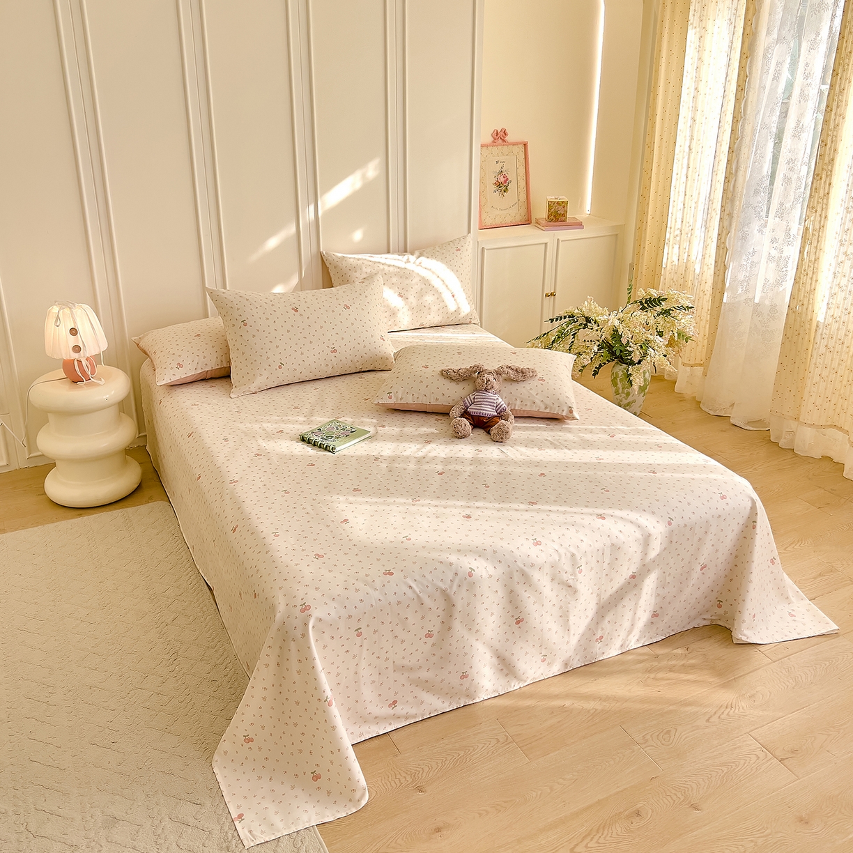 91家纺网 家纺一手货源 找家纺 DoDo 兜兜 2026新款全棉纯棉小碎花单床单床单单件单品床单（可定做尺寸） 樱之恋