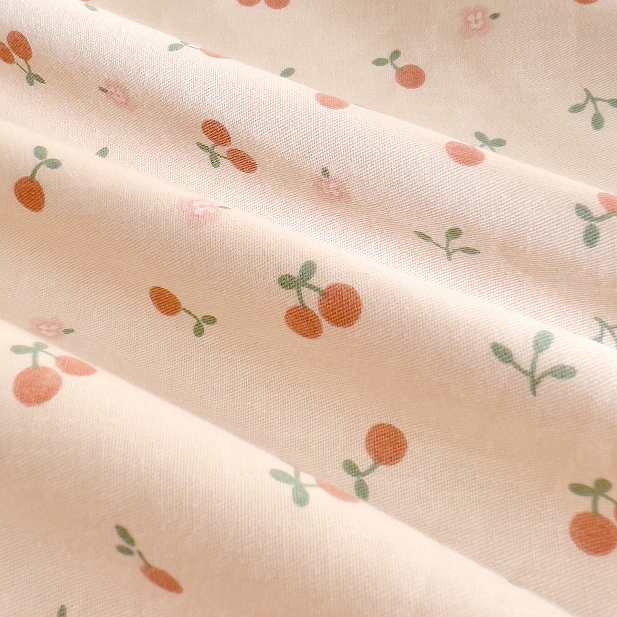 91家纺网 家纺一手货源 找家纺 DoDo 兜兜 2026新款全棉纯棉小碎花单床单床单单件单品床单（可定做尺寸） 奶冻樱桃-粉