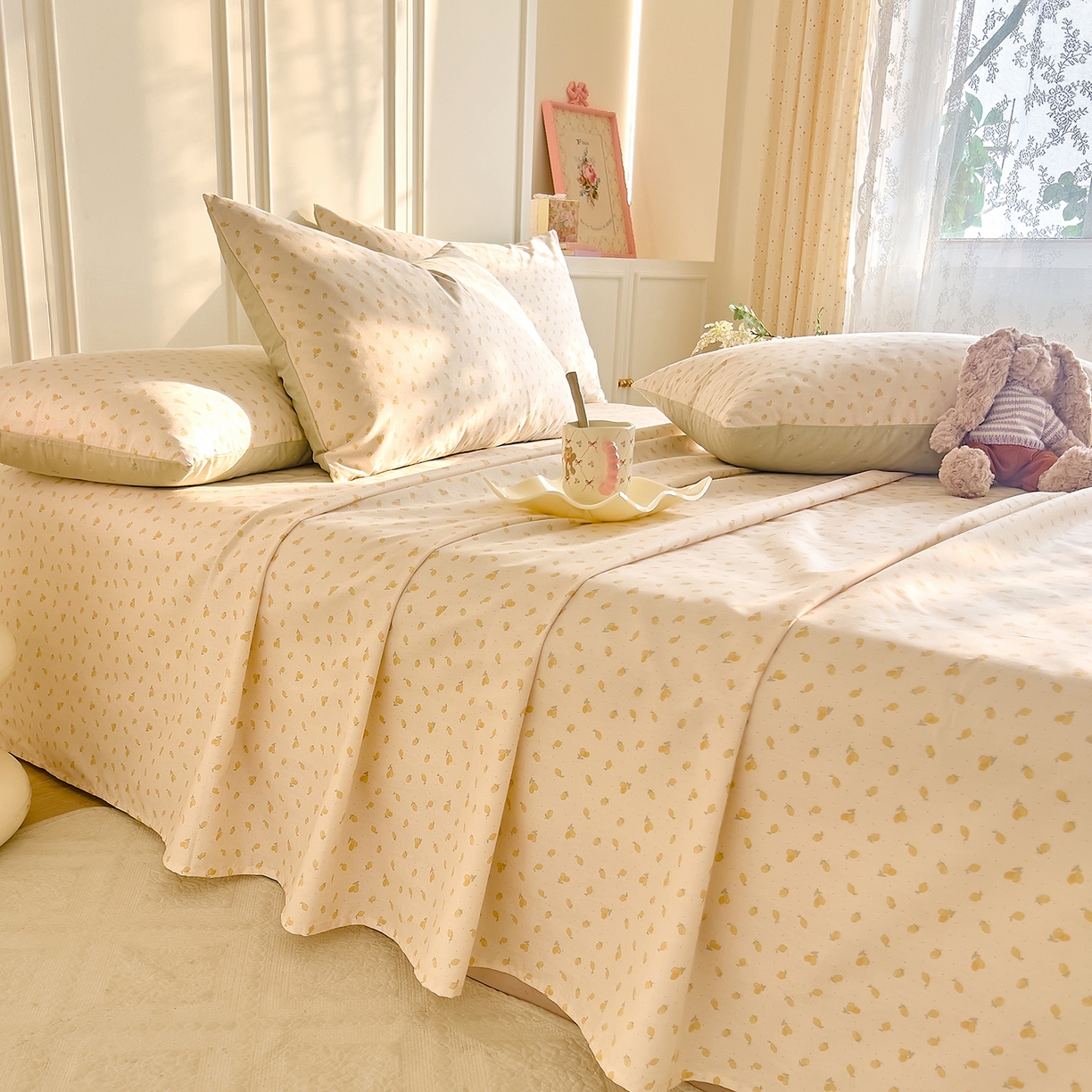 DoDo 兜兜 2026新款全棉纯棉小碎花单床单床单单件单品床单（可定做尺寸） 柠檬蜜茶