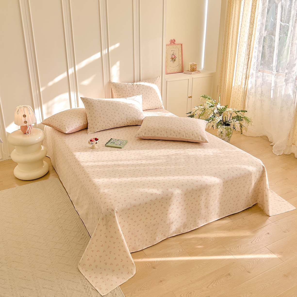 91家纺网 家纺一手货源 找家纺 DoDo 兜兜 2026新款全棉纯棉小碎花单床单床单单件单品床单（可定做尺寸） 拥抱美好