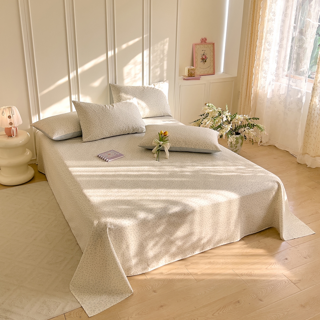 91家纺网 家纺一手货源 找家纺 DoDo 兜兜 2026新款全棉纯棉小碎花单床单床单单件单品床单（可定做尺寸） 楼兰阁