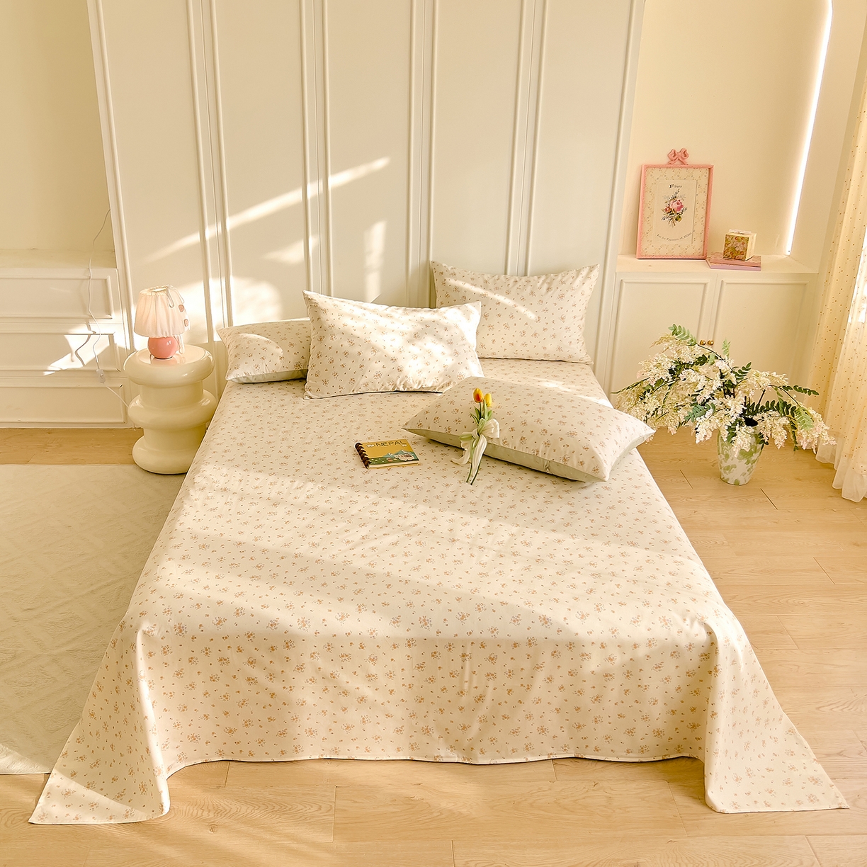 91家纺网 家纺一手货源 找家纺 DoDo 兜兜 2026新款全棉纯棉小碎花单床单床单单件单品床单（可定做尺寸） 樱草恋歌