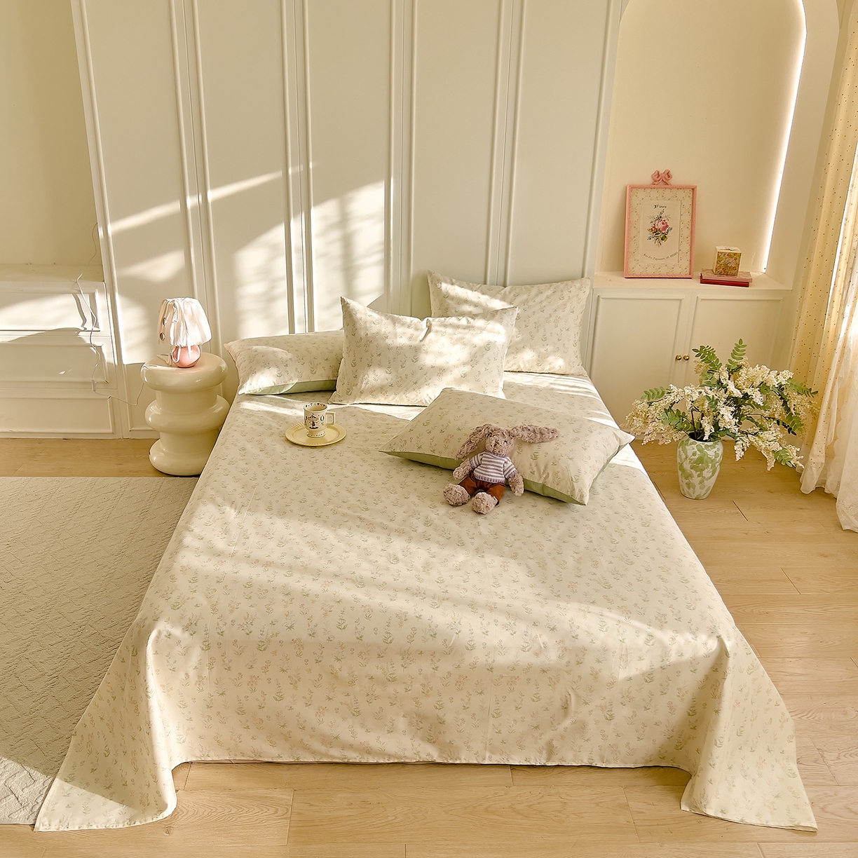 91家纺网 家纺一手货源 找家纺 DoDo 兜兜 2026新款全棉纯棉小碎花单床单床单单件单品床单（可定做尺寸） 见春山