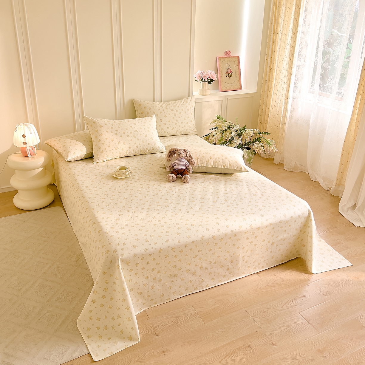 91家纺网 家纺一手货源 找家纺 DoDo 兜兜 2026新款全棉纯棉小碎花单床单床单单件单品床单（可定做尺寸） 春信予你