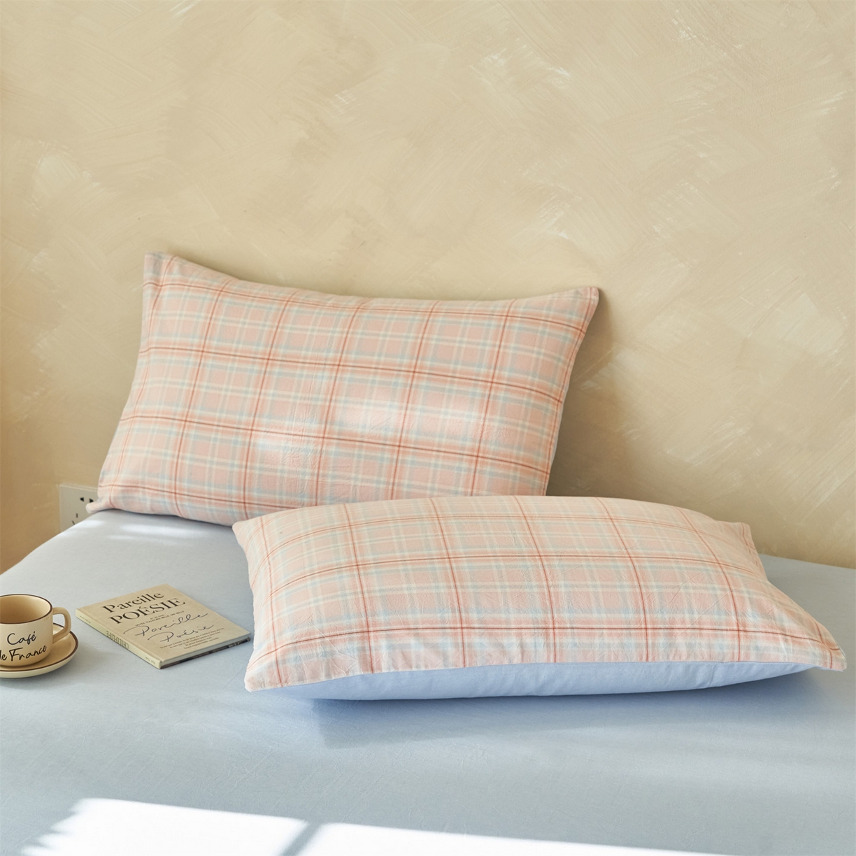 91家纺网 家纺一手货源 找家纺 恒爱家纺 2026新款A类色织全棉水洗夏被四件套 NS春野-桔